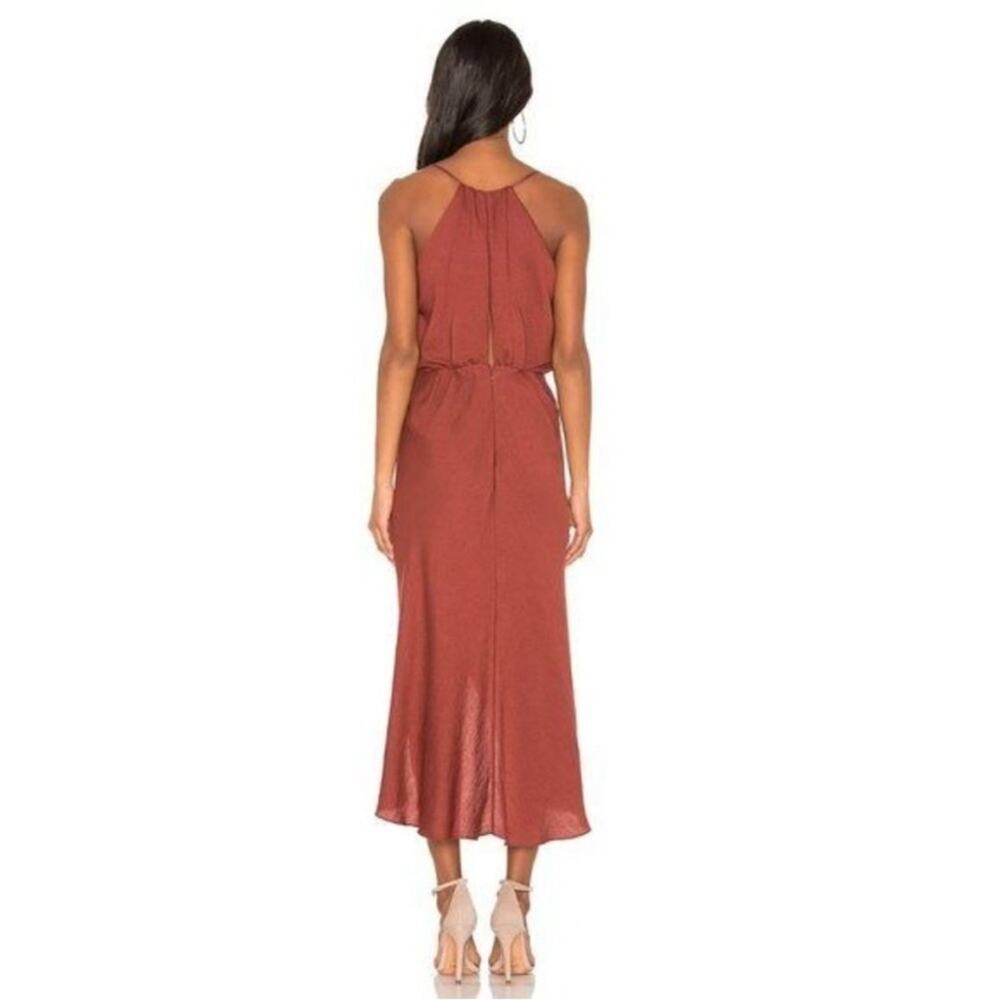 Joie Rust Tanika Twisted Front Wrap Slip Midi Dress M - Picture 3 of 10